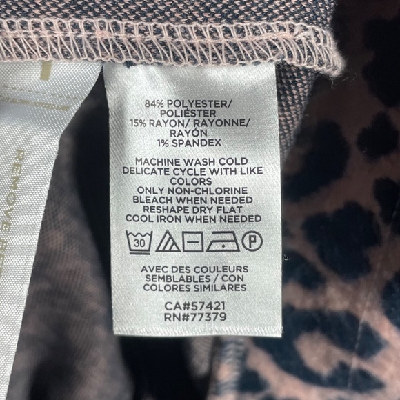 NEW Ann Taylor Skirt Womens Large pink blue leopard pencil midi preppy classic - Picture 6 of 9